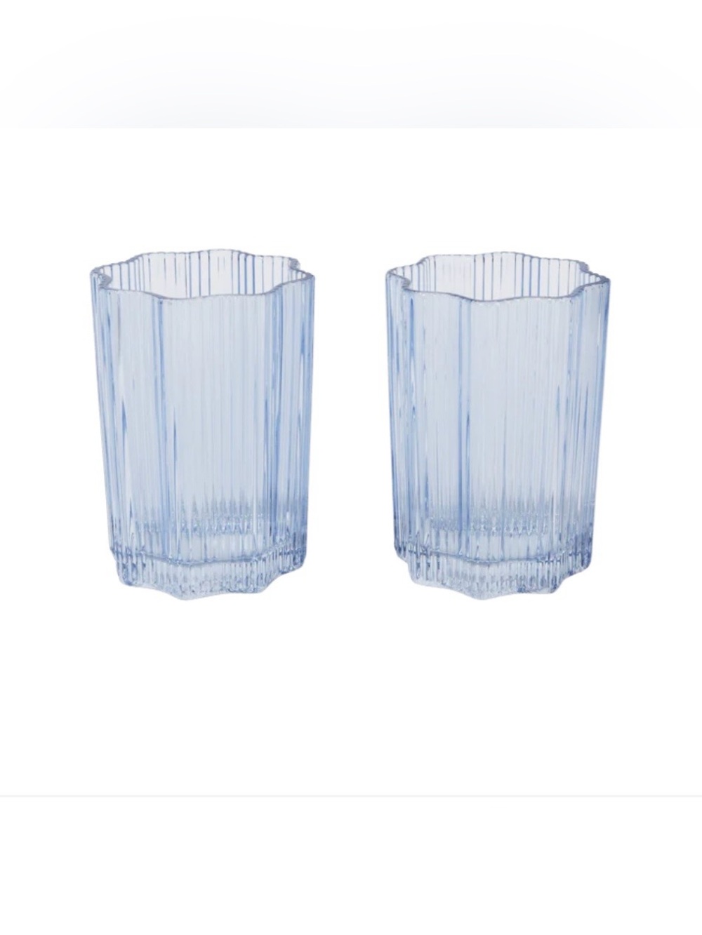 Limited Edition FabFitFun Cobalt Blue Ribbed Glasses - Set of 2 💎